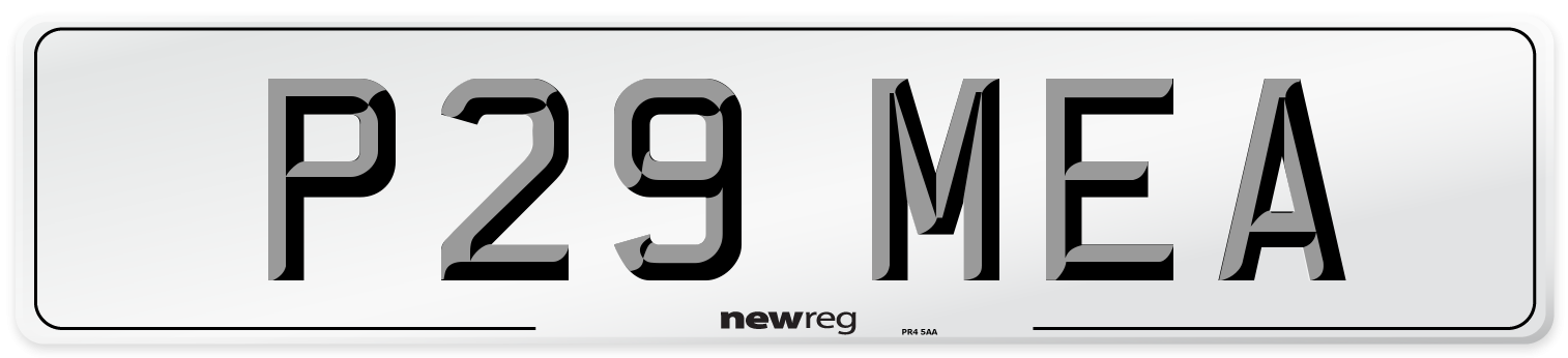 P29 MEA Number Plate from New Reg
